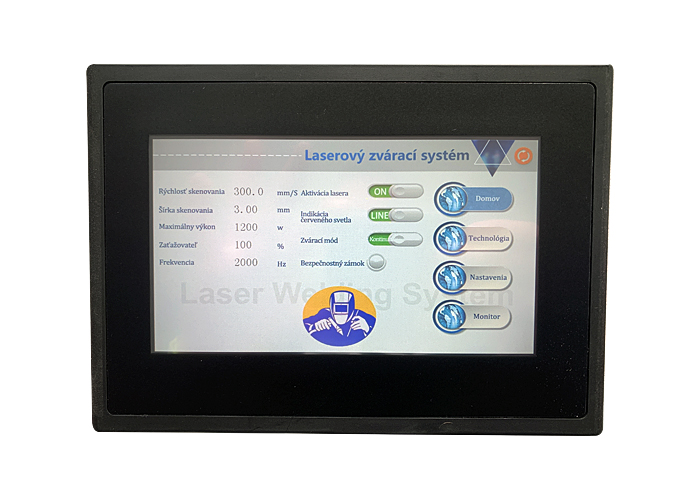 Obrazovka ovládacieho panelu.